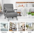 Convertible Folding Sofa Bed Sleeper Chair with Pillow and 5 Position Adjustable Backrest - Gallery View 55 of 58