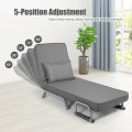 Convertible Folding Sofa Bed Sleeper Chair with Pillow and 5 Position Adjustable Backrest - Gallery View 54 of 58