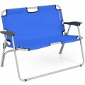 2 Person Folding Camping Bench Portable Double Chair - Gallery View 6 of 10