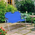 2 Person Folding Camping Bench Portable Double Chair - Gallery View 3 of 10