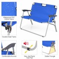 2 Person Folding Camping Bench Portable Double Chair