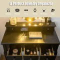 5 Drawers Vanity Table Stool Set with 12-LED Bulbs