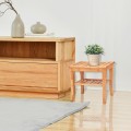 Bathroom Bamboo Shower Chair Bench with Storage Shelf - Gallery View 2 of 11