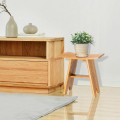 18 Inch Bamboo Shower Stool Bench with Shelf - Gallery View 3 of 11