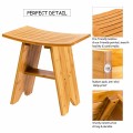 18 Inch Bamboo Shower Stool Bench with Shelf - Gallery View 8 of 11