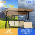 3 Person Patio Swing with Polyester Angle Adjustable Canopy and Steel Frame - Gallery View 20 of 35