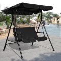 2 Person Weather Resistant Canopy Swing for Porch Garden Backyard Lawn