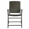 Set of 4 Rattan Folding Chairs - Gallery View 4 of 6