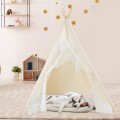 Kids Lace Teepee Tent Folding Children Playhouse with Bag - Gallery View 9 of 12