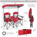 Portable Folding Camping Canopy Chairs with Cup Holder - Gallery View 28 of 35