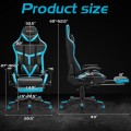 Massage Gaming Chair with Footrest Lumbar Support and Headrest - Gallery View 4 of 24