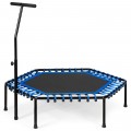 51" Mini Fitness Trampoline with Adjustable Bar - Gallery View 3 of 11