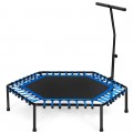 51" Mini Fitness Trampoline with Adjustable Bar - Gallery View 8 of 11