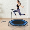 51" Mini Fitness Trampoline with Adjustable Bar - Gallery View 6 of 11