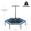 51" Mini Fitness Trampoline with Adjustable Bar - Gallery View 4 of 11