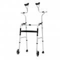Foldable Rehabilitation Auxiliary Walker with 5 Inch Wheels