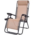 2 Pieces Folding Lounge Chair with Zero Gravity - Gallery View 1 of 55