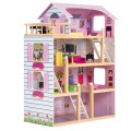Kids Wood Dollhouse Cottage Playset with Furniture - Gallery View 4 of 9