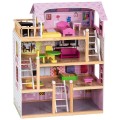 Kids Wood Dollhouse Cottage Playset with Furniture - Gallery View 2 of 9