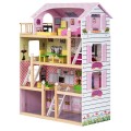 Kids Wood Dollhouse Cottage Playset with Furniture - Gallery View 5 of 9