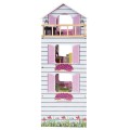 Kids Wood Dollhouse Cottage Playset with Furniture - Gallery View 6 of 9
