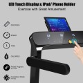 Ultra-thin Gym Lightweight Folding Walking and Running Treadmill Fitness Machine with LCD Touch Display  