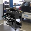 Rolling Mechanics Tool Cart Slide Top Utility Storage Cabinet Organizer 2 Drawers