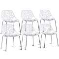 Set of 6 Accent Armless Modern Dining Chairs with Plastic Feet Pads - Gallery View 6 of 11