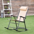 Outdoor Patio Headrest Folding Zero Gravity Rocking Chair - Gallery View 11 of 53