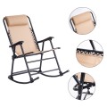 Outdoor Patio Headrest Folding Zero Gravity Rocking Chair - Gallery View 17 of 53
