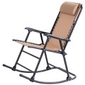 Outdoor Patio Headrest Folding Zero Gravity Rocking Chair - Gallery View 14 of 53