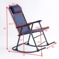Outdoor Patio Headrest Folding Zero Gravity Rocking Chair - Gallery View 7 of 53