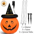 4 Feet Halloween Inflatable Pumpkin Lantern with Hat - Gallery View 10 of 12