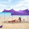 7 x 7 Feet Family Beach Tent Canopy Sunshade with 4 Poles - Gallery View 21 of 28