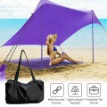 7 x 7 Feet Family Beach Tent Canopy Sunshade with 4 Poles - Gallery View 22 of 28