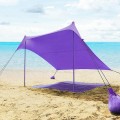 7 x 7 Feet Family Beach Tent Canopy Sunshade with 4 Poles - Gallery View 27 of 28