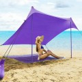 7 x 7 Feet Family Beach Tent Canopy Sunshade with 4 Poles - Gallery View 26 of 28
