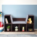 6-Cubby Kid Storage Bookcase Cushioned Reading Nook - Gallery View 17 of 23