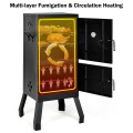 Vertical 2-tier Outdoor Barbeque Grill with Temperature Gauge - Gallery View 7 of 8