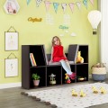 6-Cubby Kid Storage Bookcase Cushioned Reading Nook - Gallery View 12 of 23