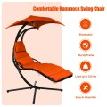 Hanging Chaise Lounger with Stand and Pillow for Outdoor