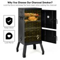 Vertical 2-tier Outdoor Barbeque Grill with Temperature Gauge - Gallery View 5 of 8