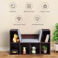 6-Cubby Kid Storage Bookcase Cushioned Reading Nook - Gallery View 13 of 23
