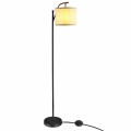 Standing Arc Modern Floor Lamp W/ Fabric Hanging Lamp