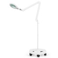 2-in-1 LED Magnifying Glass Floor Lamp with Rolling Wheel