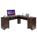 L-shaped Corner Computer Desk with Drawers - Gallery View 3 of 24
