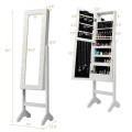 Mirrored Standing Jewelry Armoire Cabinet with LED Lights - Gallery View 15 of 32