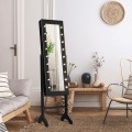 Mirrored Standing Jewelry Armoire Cabinet with LED Lights - Gallery View 1 of 32