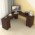 L-shaped Corner Computer Desk with Drawers - Gallery View 7 of 24