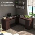 L-shaped Corner Computer Desk with Drawers - Gallery View 11 of 24